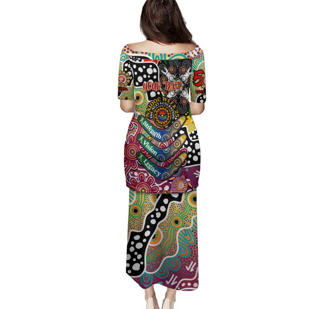 Personalised Lions AFL Celebrating 50 Years of Naidoc Family Matching Puletasi and Hawaiian Shirt NAIDOC Week 2025 Aboriginal