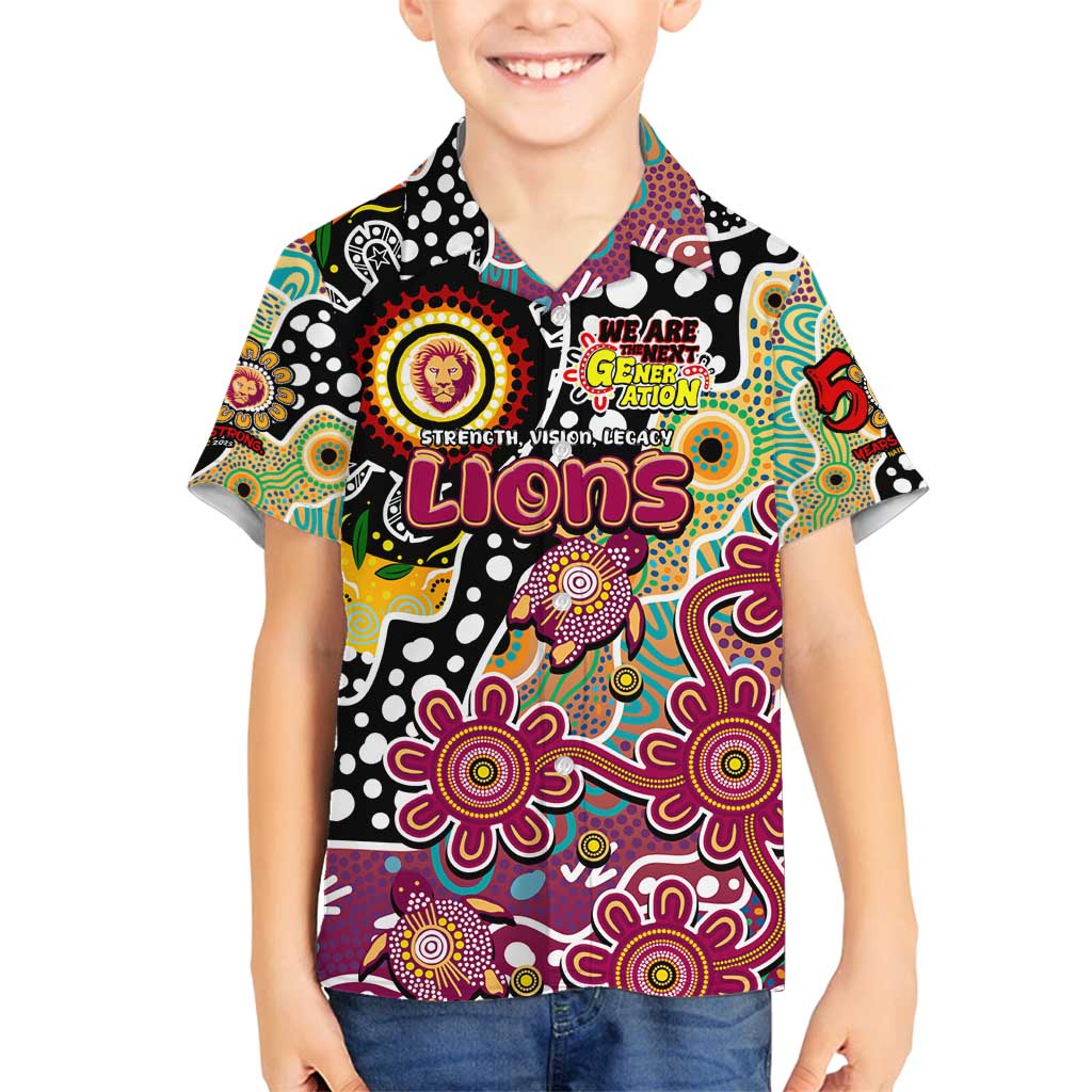Personalised Lions AFL Celebrating 50 Years of Naidoc Family Matching Puletasi and Hawaiian Shirt NAIDOC Week 2025 Aboriginal