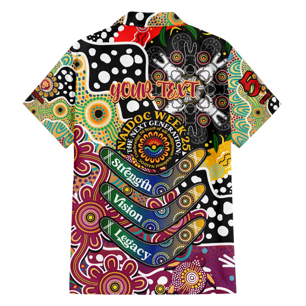 Personalised Lions AFL Celebrating 50 Years of Naidoc Family Matching Short Sleeve Bodycon Dress and Hawaiian Shirt NAIDOC Week 2025 Aboriginal