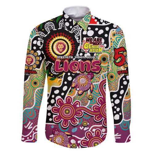 Personalised Lions AFL Celebrating 50 Years of Naidoc Family Matching Short Sleeve Bodycon Dress and Hawaiian Shirt NAIDOC Week 2025 Aboriginal