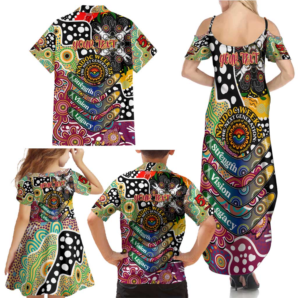 Personalised Lions AFL Celebrating 50 Years of Naidoc Family Matching Summer Maxi Dress and Hawaiian Shirt NAIDOC Week 2025 Aboriginal