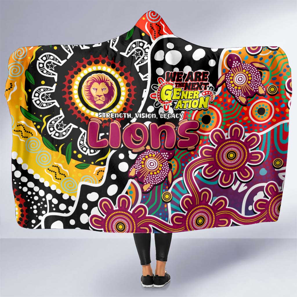 Lions AFL Celebrating 50 Years of Naidoc Hooded Blanket NAIDOC Week 2025 Aboriginal