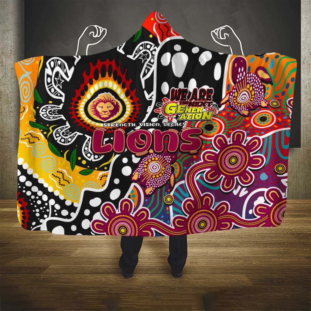 Lions AFL Celebrating 50 Years of Naidoc Hooded Blanket NAIDOC Week 2025 Aboriginal