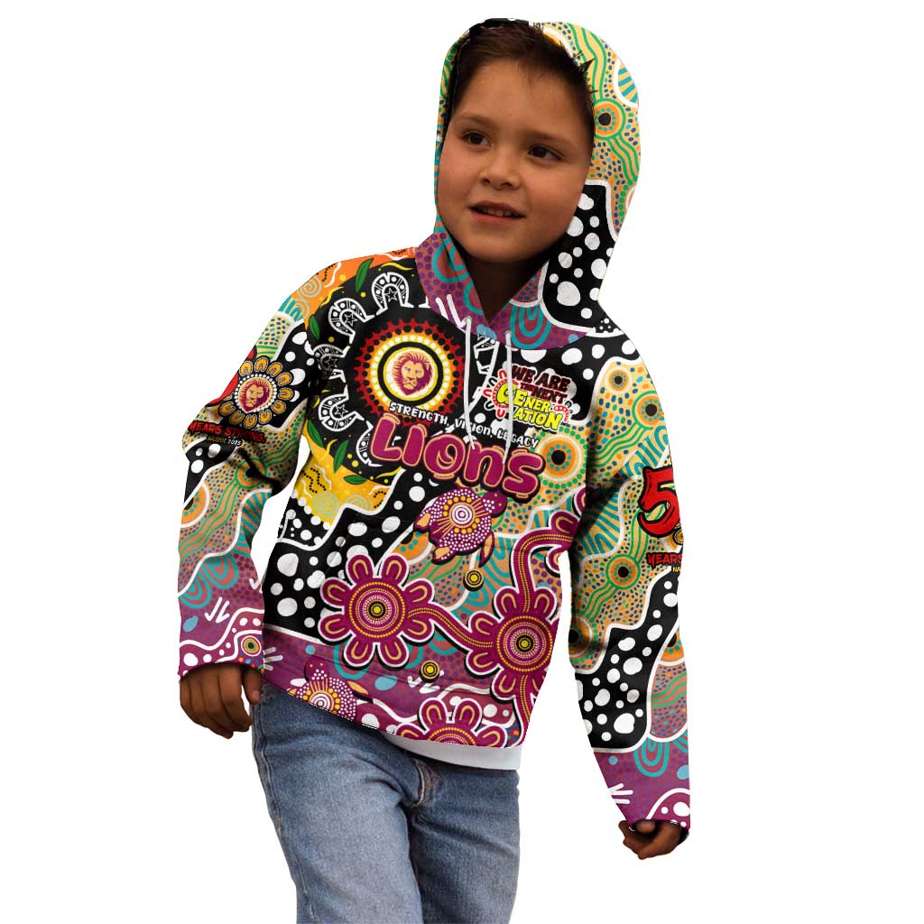 Personalised Lions AFL Celebrating 50 Years of Naidoc Kid Hoodie NAIDOC Week 2025 Aboriginal