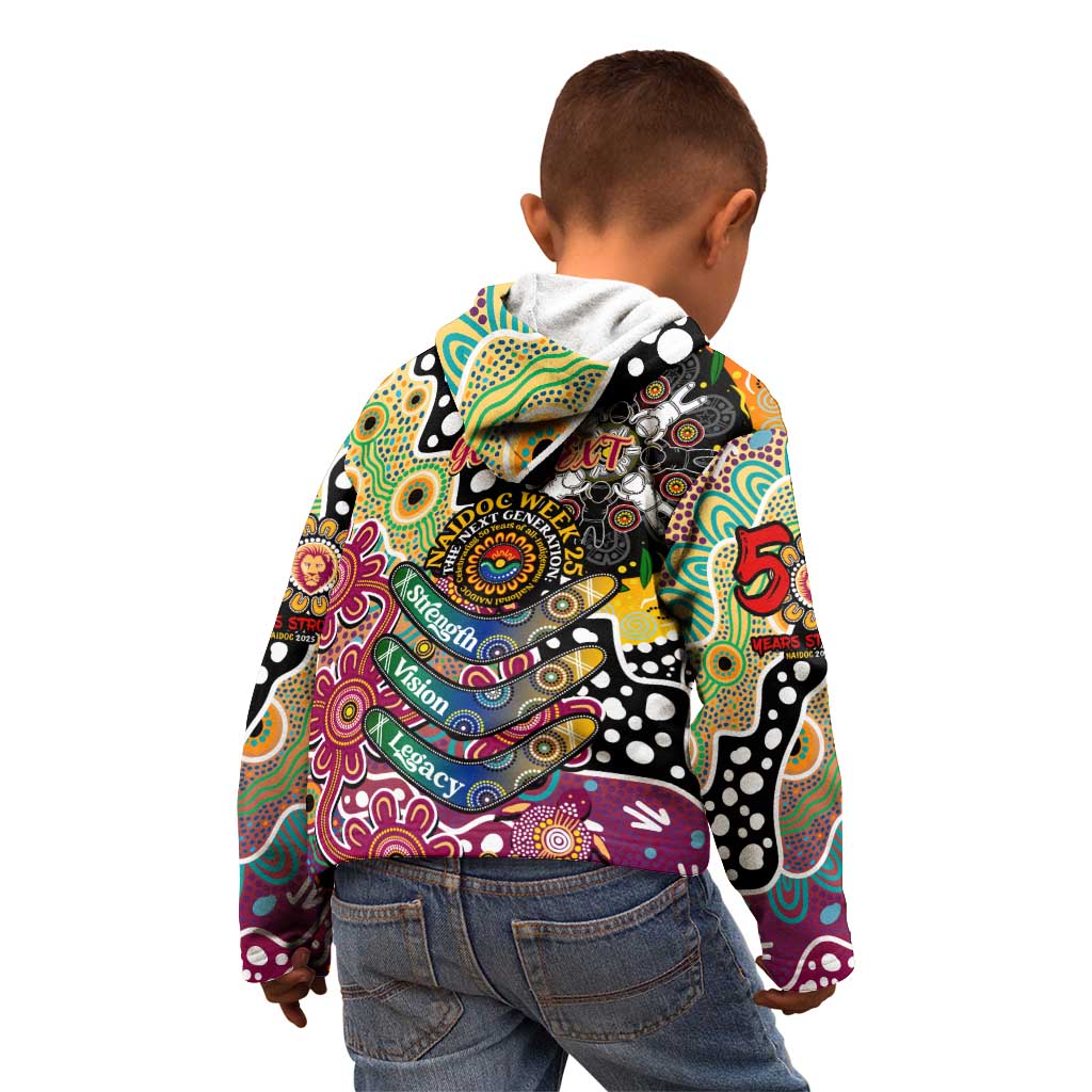 Personalised Lions AFL Celebrating 50 Years of Naidoc Kid Hoodie NAIDOC Week 2025 Aboriginal