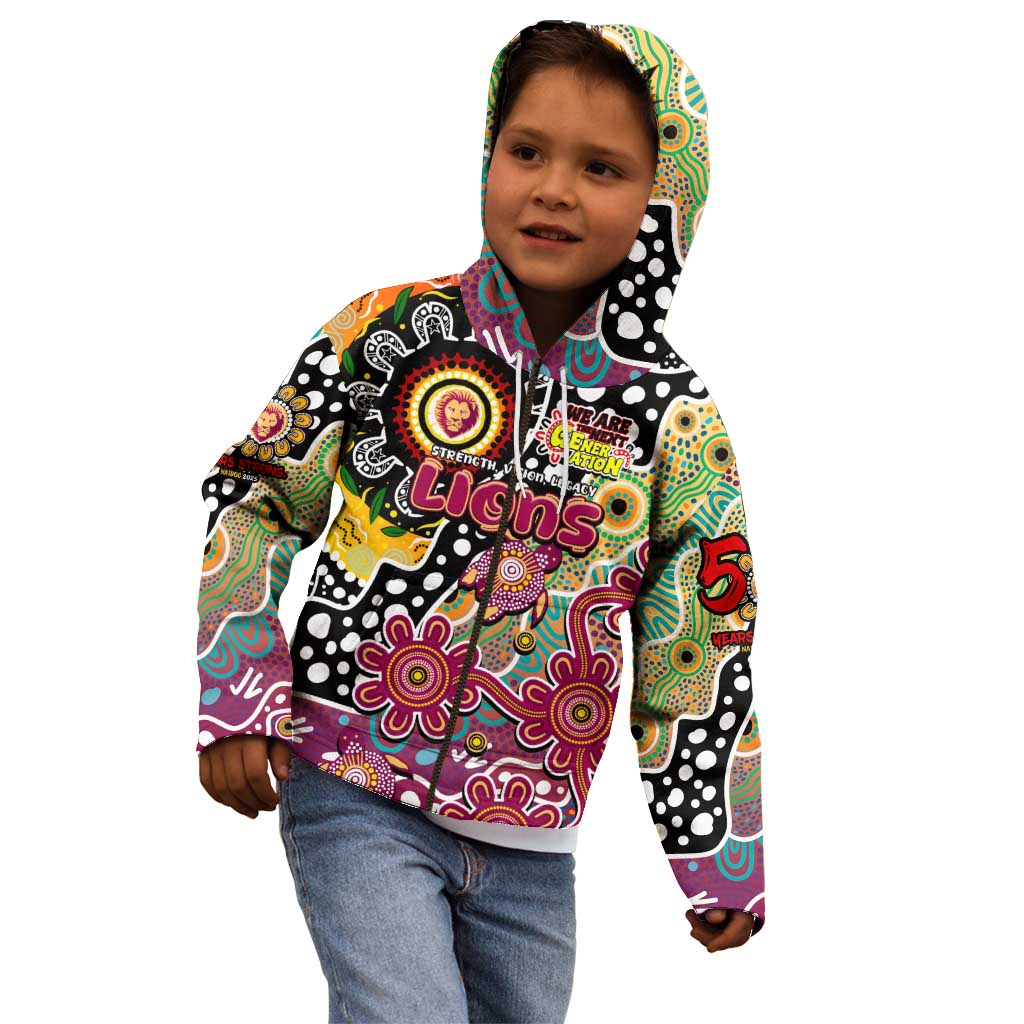 Personalised Lions AFL Celebrating 50 Years of Naidoc Kid Hoodie NAIDOC Week 2025 Aboriginal