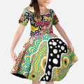 Personalised Lions AFL Celebrating 50 Years of Naidoc Kid Short Sleeve Dress NAIDOC Week 2025 Aboriginal