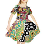 Personalised Lions AFL Celebrating 50 Years of Naidoc Kid Short Sleeve Dress NAIDOC Week 2025 Aboriginal