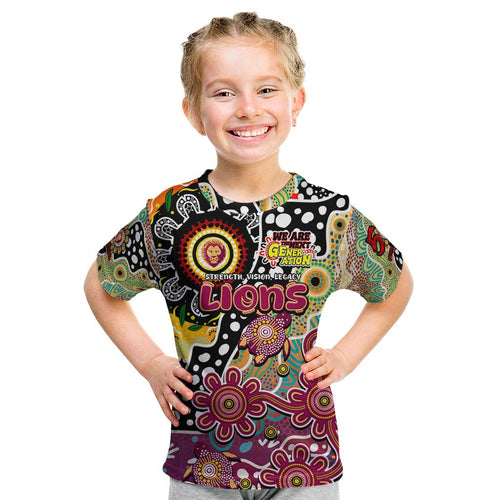 Personalised Lions AFL Celebrating 50 Years of Naidoc Kid T Shirt NAIDOC Week 2025 Aboriginal