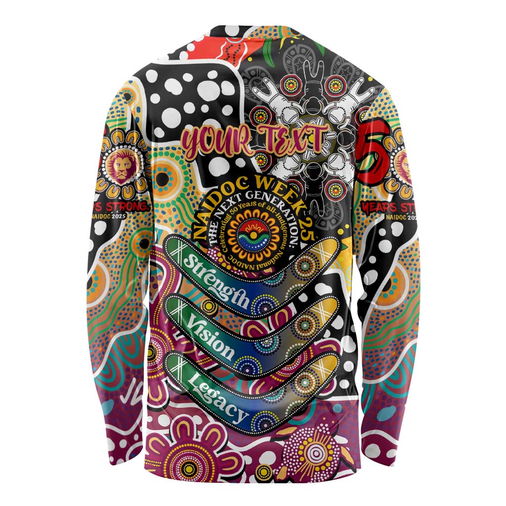 Personalised Lions AFL Celebrating 50 Years of Naidoc Long Sleeve Shirt NAIDOC Week 2025 Aboriginal
