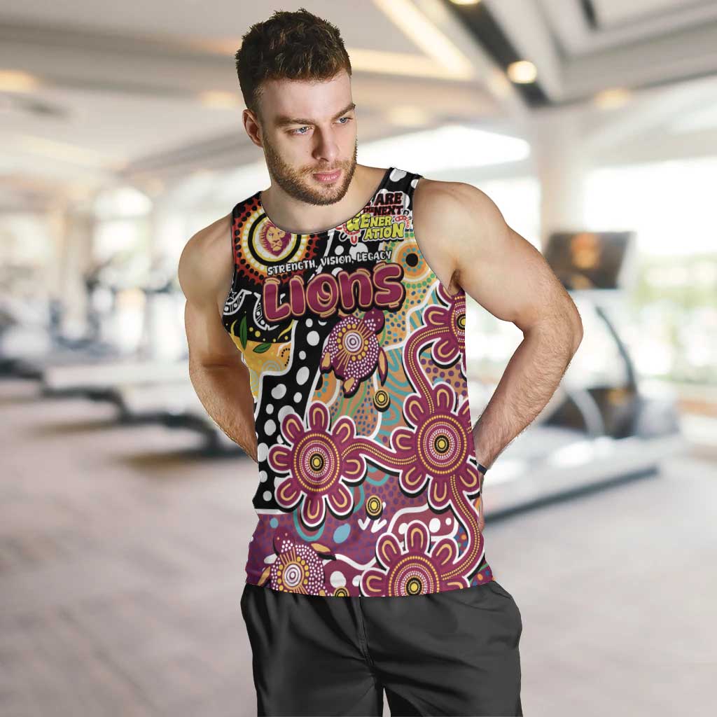 Personalised Lions AFL Celebrating 50 Years of Naidoc Men Tank Top NAIDOC Week 2025 Aboriginal