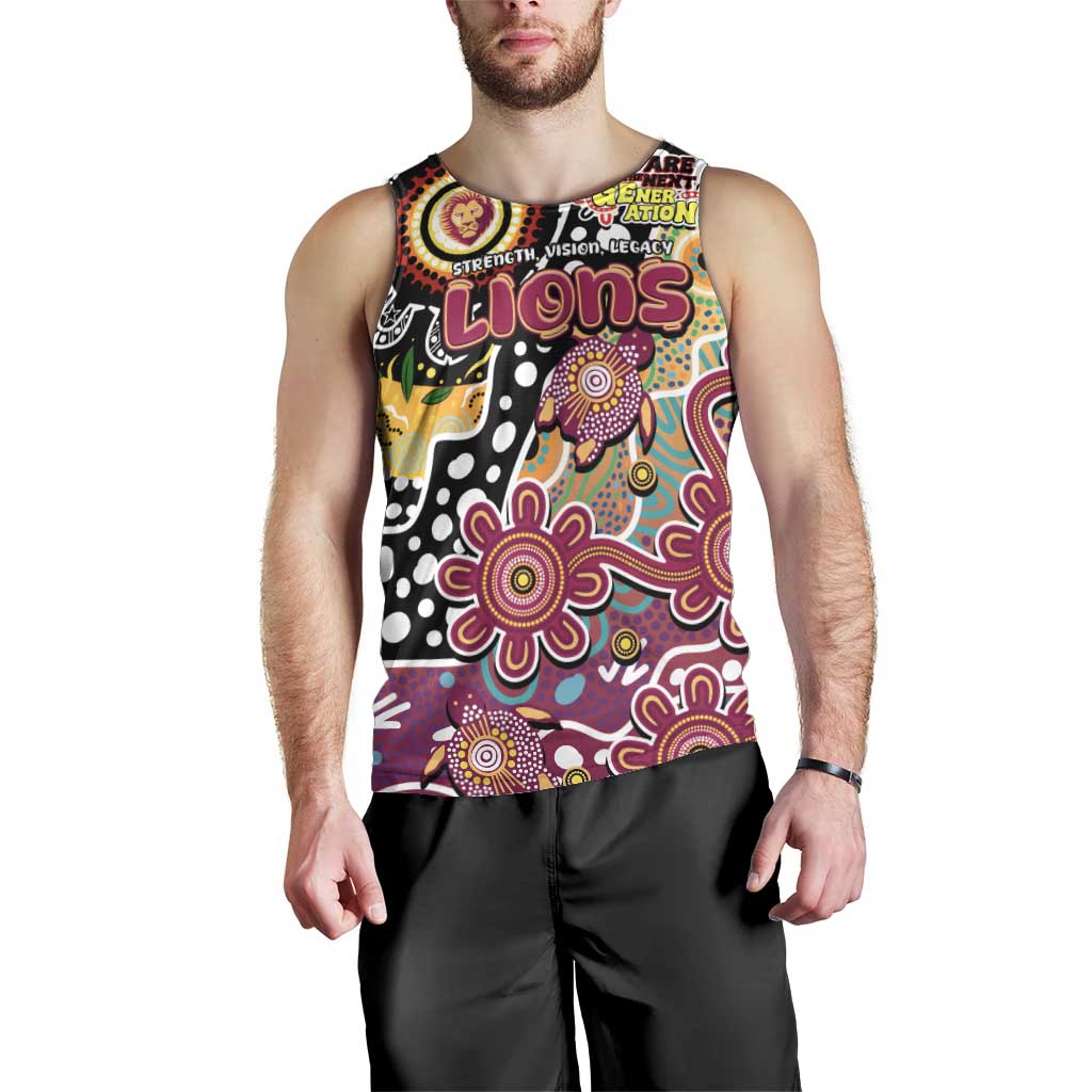 Personalised Lions AFL Celebrating 50 Years of Naidoc Men Tank Top NAIDOC Week 2025 Aboriginal
