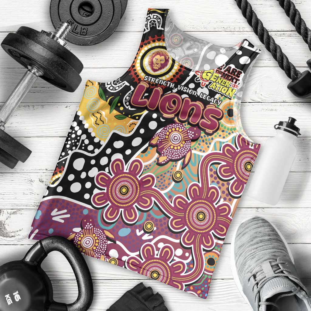 Personalised Lions AFL Celebrating 50 Years of Naidoc Men Tank Top NAIDOC Week 2025 Aboriginal
