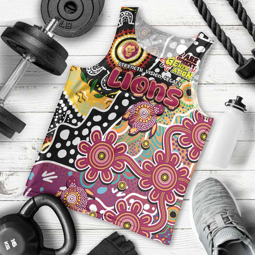 Personalised Lions AFL Celebrating 50 Years of Naidoc Men Tank Top NAIDOC Week 2025 Aboriginal
