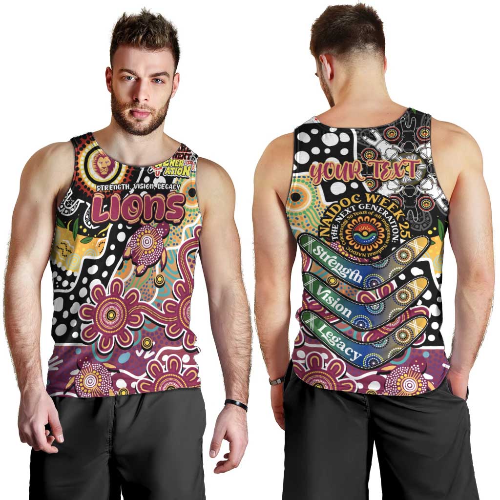 Personalised Lions AFL Celebrating 50 Years of Naidoc Men Tank Top NAIDOC Week 2025 Aboriginal