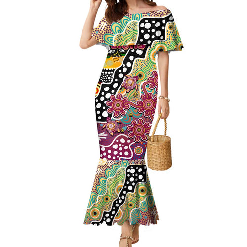 Personalised Lions AFL Celebrating 50 Years of Naidoc Mermaid Dress NAIDOC Week 2025 Aboriginal