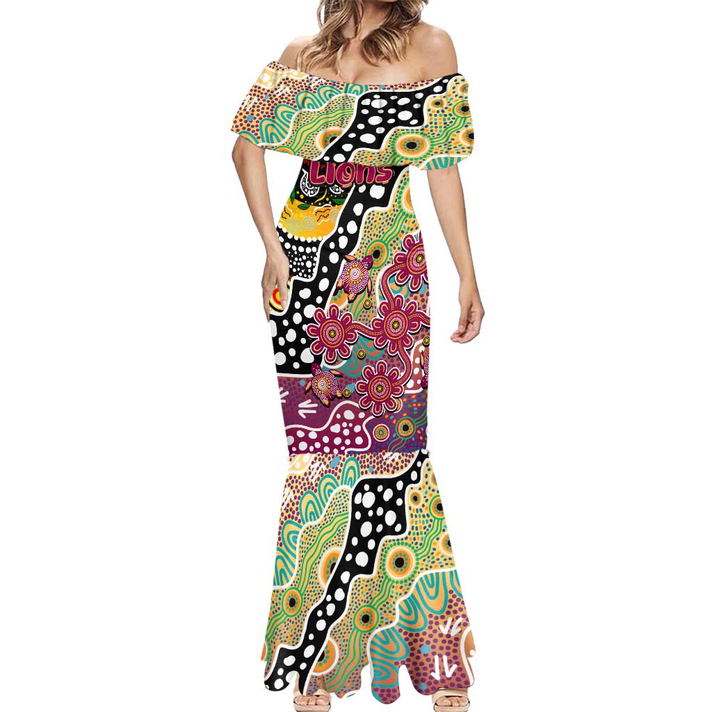 Personalised Lions AFL Celebrating 50 Years of Naidoc Mermaid Dress NAIDOC Week 2025 Aboriginal