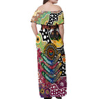 Personalised Lions AFL Celebrating 50 Years of Naidoc Off Shoulder Maxi Dress NAIDOC Week 2025 Aboriginal