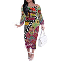 Personalised Lions AFL Celebrating 50 Years of Naidoc Off The Shoulder Long Sleeve Dress NAIDOC Week 2025 Aboriginal
