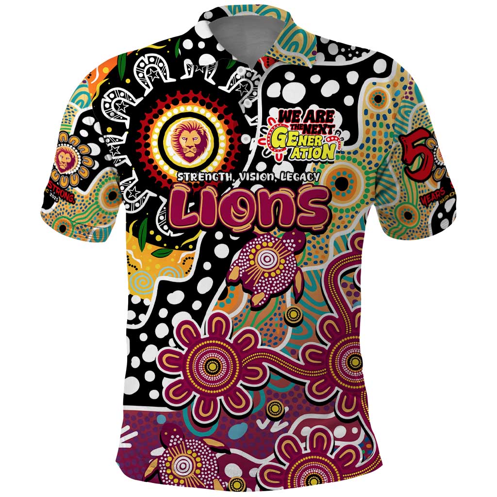 Personalised Lions AFL Celebrating 50 Years of Naidoc Polo Shirt NAIDOC Week 2025 Aboriginal