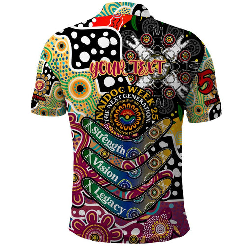 Personalised Lions AFL Celebrating 50 Years of Naidoc Polo Shirt NAIDOC Week 2025 Aboriginal