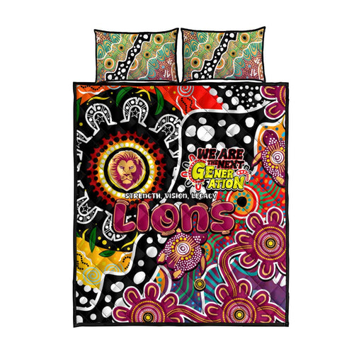Lions AFL Celebrating 50 Years of Naidoc Quilt Bed Set NAIDOC Week 2025 Aboriginal