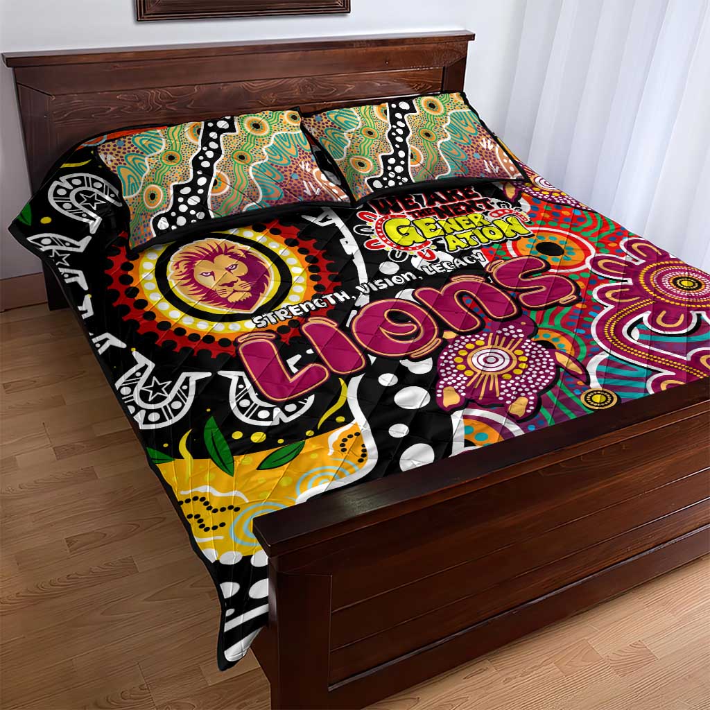 Lions AFL Celebrating 50 Years of Naidoc Quilt Bed Set NAIDOC Week 2025 Aboriginal