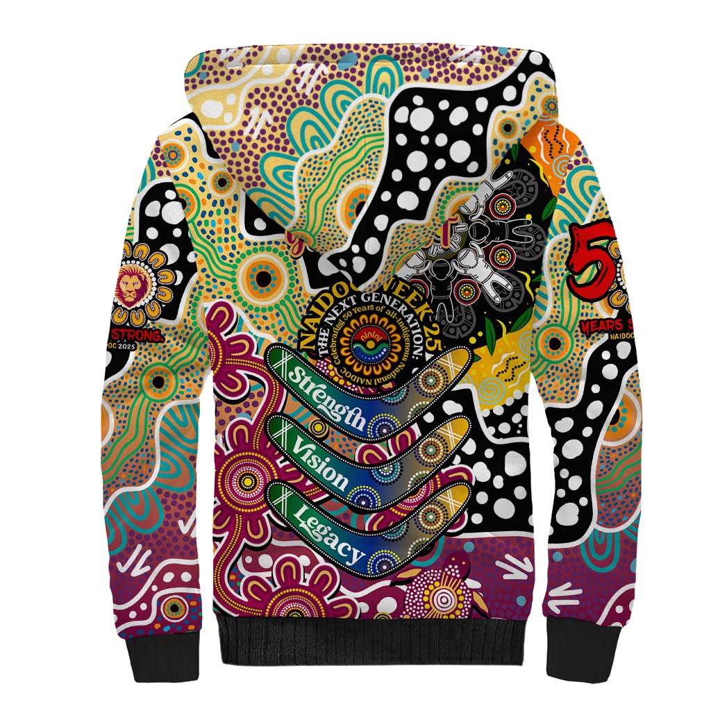 Personalised Lions AFL Celebrating 50 Years of Naidoc Sherpa Hoodie NAIDOC Week 2025 Aboriginal