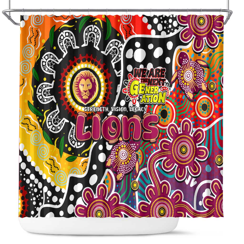 Lions AFL Celebrating 50 Years of Naidoc Shower Curtain NAIDOC Week 2025 Aboriginal