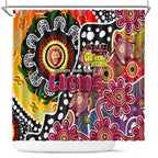Lions AFL Celebrating 50 Years of Naidoc Shower Curtain NAIDOC Week 2025 Aboriginal