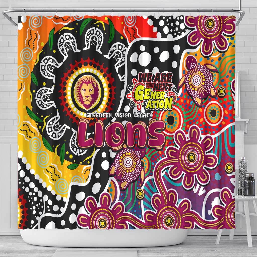 Lions AFL Celebrating 50 Years of Naidoc Shower Curtain NAIDOC Week 2025 Aboriginal