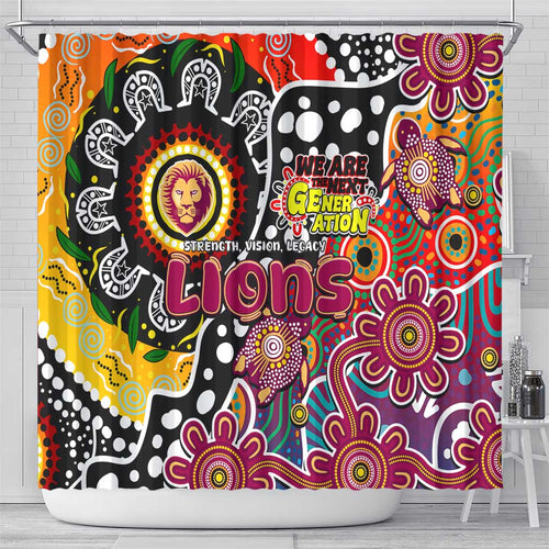 Lions AFL Celebrating 50 Years of Naidoc Shower Curtain NAIDOC Week 2025 Aboriginal