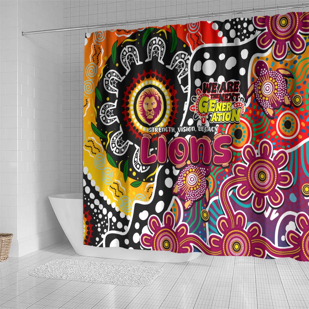 Lions AFL Celebrating 50 Years of Naidoc Shower Curtain NAIDOC Week 2025 Aboriginal