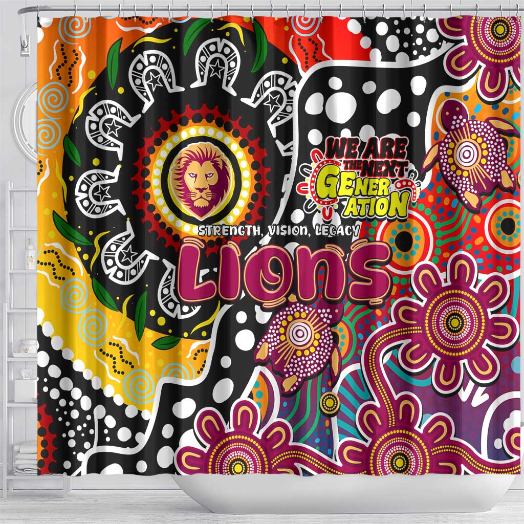 Lions AFL Celebrating 50 Years of Naidoc Shower Curtain NAIDOC Week 2025 Aboriginal