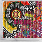 Lions AFL Celebrating 50 Years of Naidoc Shower Curtain NAIDOC Week 2025 Aboriginal