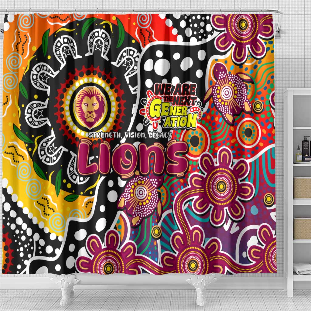 Lions AFL Celebrating 50 Years of Naidoc Shower Curtain NAIDOC Week 2025 Aboriginal