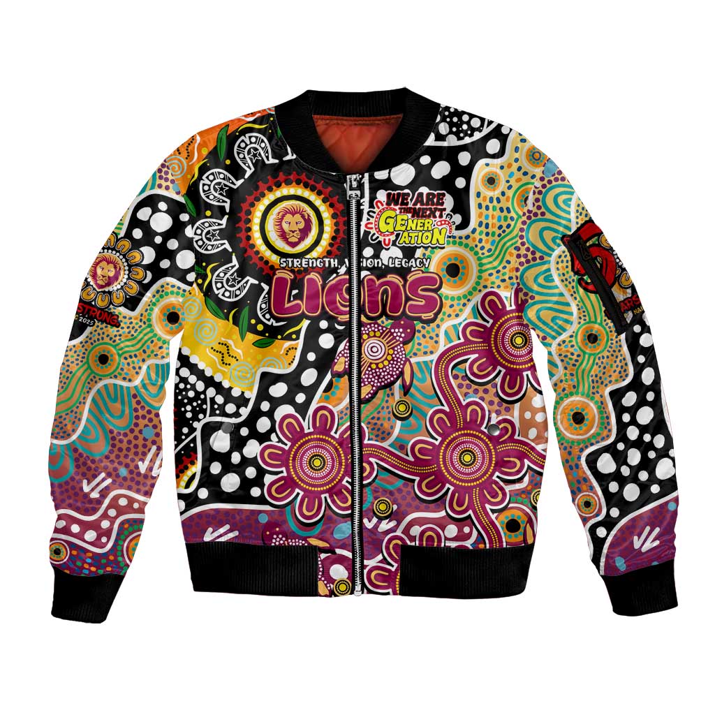 Personalised Lions AFL Celebrating 50 Years of Naidoc Sleeve Zip Bomber Jacket NAIDOC Week 2025 Aboriginal