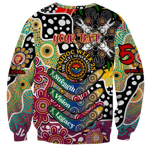 Personalised Lions AFL Celebrating 50 Years of Naidoc Sweatshirt NAIDOC Week 2025 Aboriginal