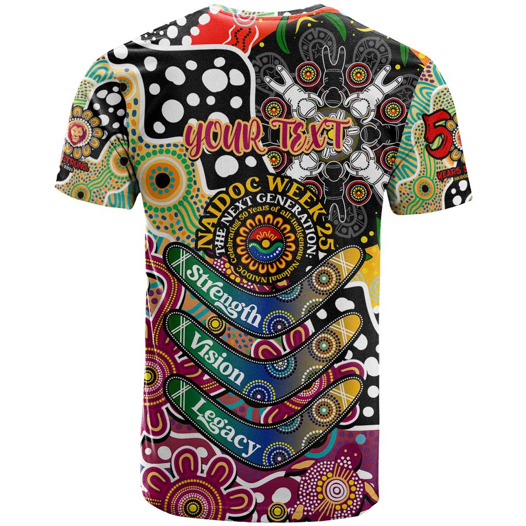 Personalised Lions AFL Celebrating 50 Years of Naidoc T Shirt NAIDOC Week 2025 Aboriginal