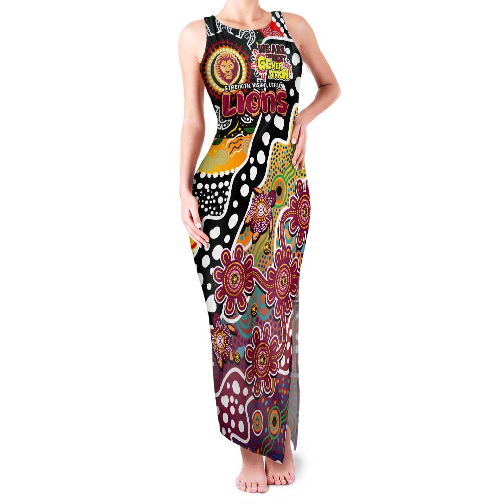Personalised Lions AFL Celebrating 50 Years of Naidoc Tank Maxi Dress NAIDOC Week 2025 Aboriginal