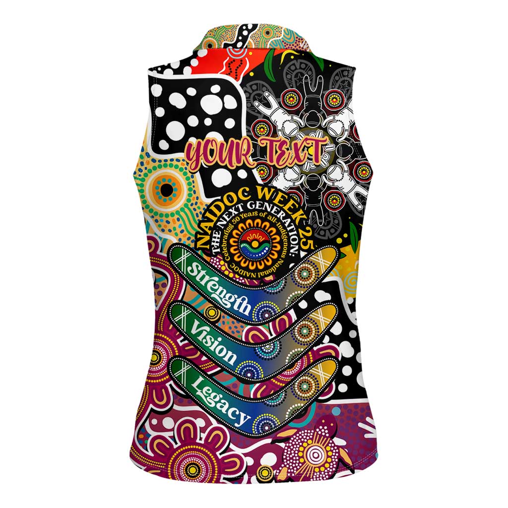 Personalised Lions AFL Celebrating 50 Years of Naidoc Women Sleeveless Polo Shirt NAIDOC Week 2025 Aboriginal