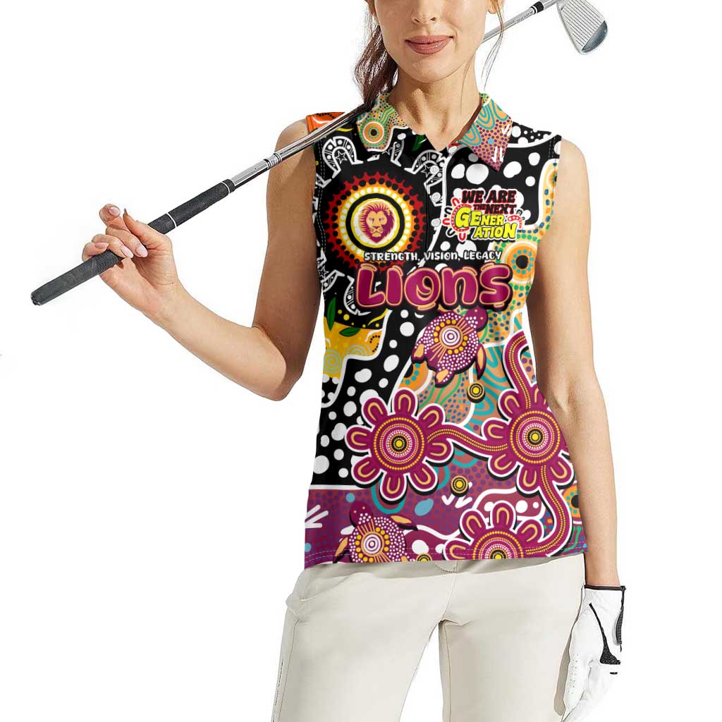 Personalised Lions AFL Celebrating 50 Years of Naidoc Women Sleeveless Polo Shirt NAIDOC Week 2025 Aboriginal