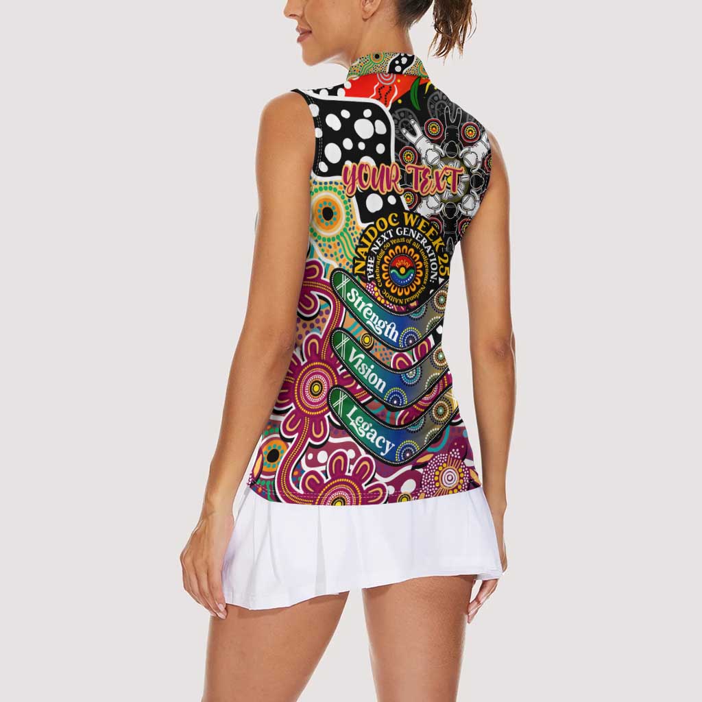 Personalised Lions AFL Celebrating 50 Years of Naidoc Women Sleeveless Polo Shirt NAIDOC Week 2025 Aboriginal