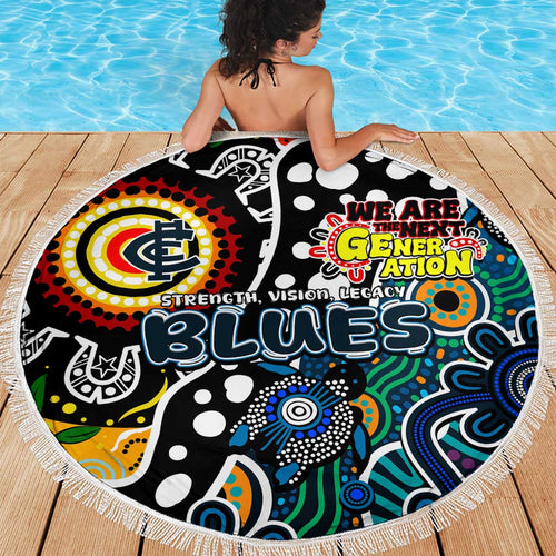 Blues AFL Celebrating 50 Years of Naidoc Beach Blanket NAIDOC Week 2025 Aboriginal