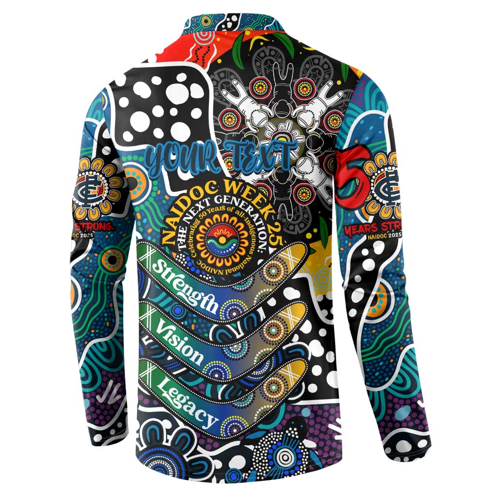Personalised Blues AFL Celebrating 50 Years of Naidoc Button Sweatshirt NAIDOC Week 2025 Aboriginal