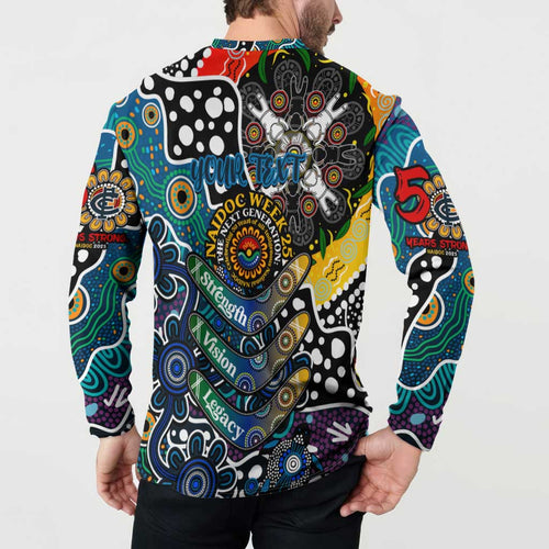 Personalised Blues AFL Celebrating 50 Years of Naidoc Button Sweatshirt NAIDOC Week 2025 Aboriginal