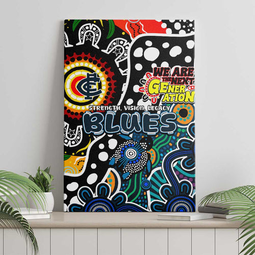 Blues AFL Celebrating 50 Years of Naidoc Canvas Wall Art NAIDOC Week 2025 Aboriginal