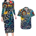 Personalised Blues AFL Celebrating 50 Years of Naidoc Couples Matching Long Sleeve Bodycon Dress and Hawaiian Shirt NAIDOC Week 2025 Aboriginal