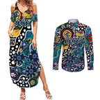 Personalised Blues AFL Celebrating 50 Years of Naidoc Couples Matching Summer Maxi Dress and Long Sleeve Button Shirt NAIDOC Week 2025 Aboriginal