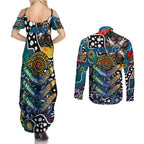Personalised Blues AFL Celebrating 50 Years of Naidoc Couples Matching Summer Maxi Dress and Long Sleeve Button Shirt NAIDOC Week 2025 Aboriginal